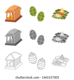 Vector design of and travel logo. Set of and traditional vector icon for stock.