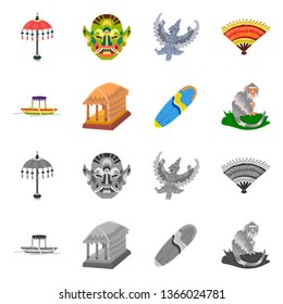 Vector design of  and travel sign. Collection of  and traditional stock vector illustration.