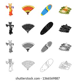 Vector design of  and travel sign. Collection of  and traditional stock symbol for web.