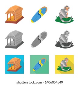 Vector design of  and travel sign. Collection of  and traditional vector icon for stock.