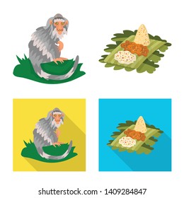 Vector design of  and travel sign. Collection of  and traditional stock vector illustration.