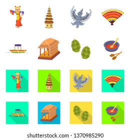 Vector design of  and travel sign. Set of  and traditional vector icon for stock.