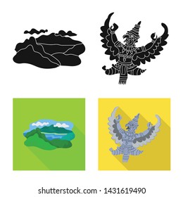Vector design of and travel sign. Set of and traditional stock vector illustration.