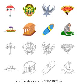 Vector design of  and travel symbol. Collection of  and traditional stock vector illustration.