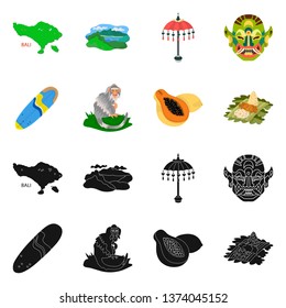 Vector design of  and travel symbol. Set of  and traditional stock vector illustration.