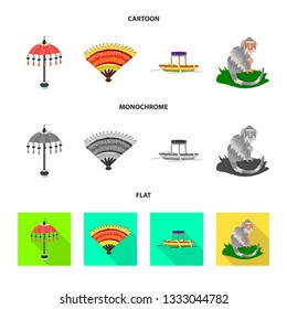 Vector design of travel and tourism logo. Set of travel and island stock vector illustration.