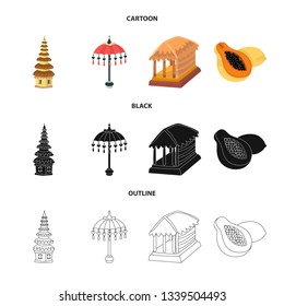 Vector design of travel and tourism logo. Set of travel and island stock vector illustration.