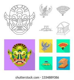 Vector design of travel and tourism sign. Collection of travel and island stock symbol for web.