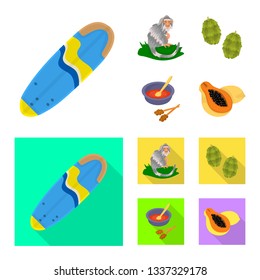 Vector design of travel and tourism sign. Set of travel and island stock symbol for web.
