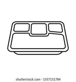 Vector Design Of Tray And Package Sign. Graphic Of Tray And Food Stock Symbol For Web.