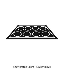 Vector design of tray and pies symbol. Web element of tray and food vector icon for stock.
