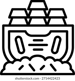 Estilo de Ícone de Tórax de Tesouro de Design de Vetor