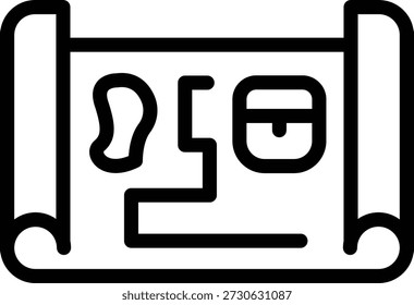 Diseño de Vector Mapa del tesoro Icon Style