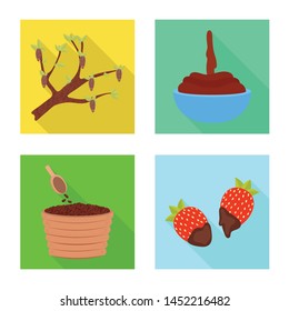 Vector design of treat and product logo. Set of treat and yummy stock symbol for web.