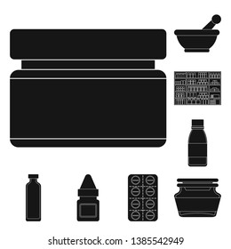 Vector design of treatment and wellness sign. Collection of treatment and pharmaceutical stock vector illustration.