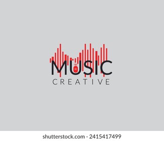 vector design treble clef music with microphone logo design.