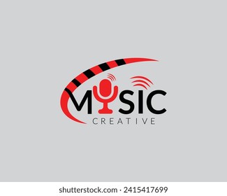 diseño vectorial temble música de clef con logotipo de micrófono.