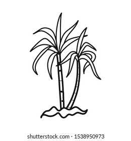 Vector design of tree and cane symbol. Web element of tree and foliage stock vector illustration.