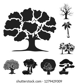Vector design of tree  and forest icon. Set of tree  and green stock symbol for web.