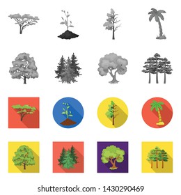 Vector design of tree and forest icon. Set of tree and green vector icon for stock.