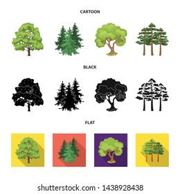 Vector design of tree and forest icon. Set of tree and green stock symbol for web.