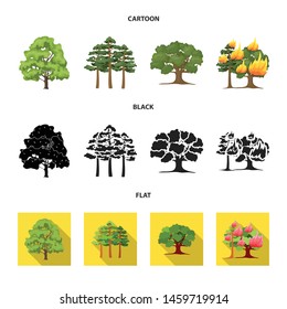 Vector design of tree and forest icon. Set of tree and green stock symbol for web.