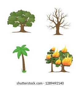 Vector design of tree  and forest symbol. Set of tree  and green stock symbol for web.