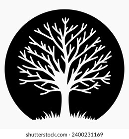 Vector design of a tree logo without leaves 