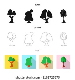 Vector design of tree and nature icon. Collection of tree and crown stock symbol for web.