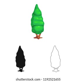 Vector design of tree and nature icon. Collection of tree and crown stock vector illustration.