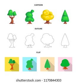 Vector design of tree and nature logo. Collection of tree and crown vector icon for stock.