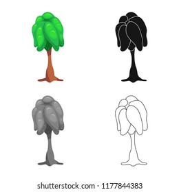 Vector design of tree and nature logo. Collection of tree and crown stock symbol for web.