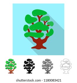 Vector design of tree and nature logo. Set of tree and crown vector icon for stock.