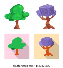 Vector design of tree and nature logo. Set of tree and crown stock symbol for web.