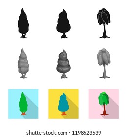 Vector design of tree and nature logo. Collection of tree and crown stock vector illustration.