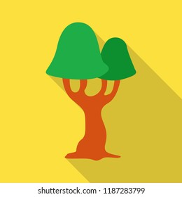 Vector design of tree and nature sign. Collection of tree and crown stock vector illustration.