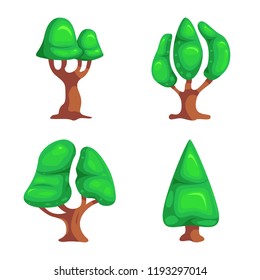Vector design of tree and nature sign. Collection of tree and crown vector icon for stock.