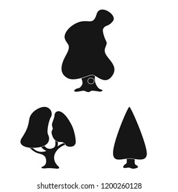 Vector design of tree and nature sign. Collection of tree and crown vector icon for stock.