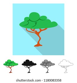 Vector design of tree and nature symbol. Collection of tree and crown stock symbol for web.