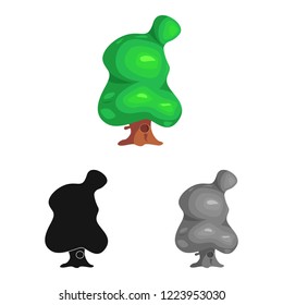 Vector design of tree and nature symbol. Collection of tree and crown vector icon for stock.