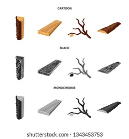 Vector design of tree   and raw  icon. Collection of tree   and construction vector icon for stock.