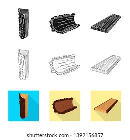 Vector design of tree   and raw  icon. Set of tree   and construction stock symbol for web.
