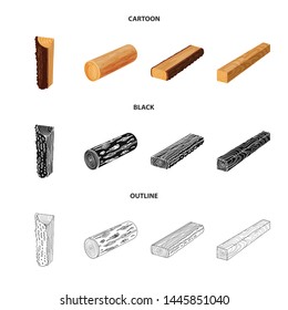 Vector design of tree and raw icon. Collection of tree and construction stock vector illustration.