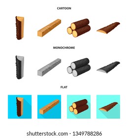 Vector design of tree   and raw  logo. Collection of tree   and construction vector icon for stock.