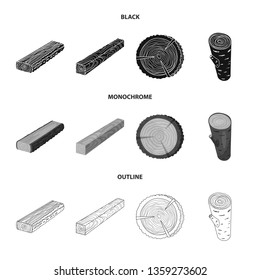 Vector design of tree   and raw  symbol. Set of tree   and construction vector icon for stock.