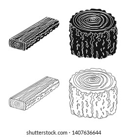 Vector design of tree   and raw  symbol. Set of tree   and construction vector icon for stock.