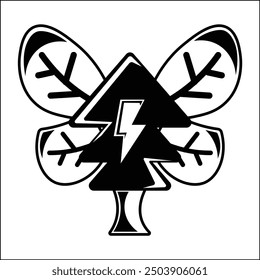 vector design of tree silhouette illustration in black and white. suitable for logos, icons, posters, advertisements, banners, companies, t-shirt designs, stickers, websites.
