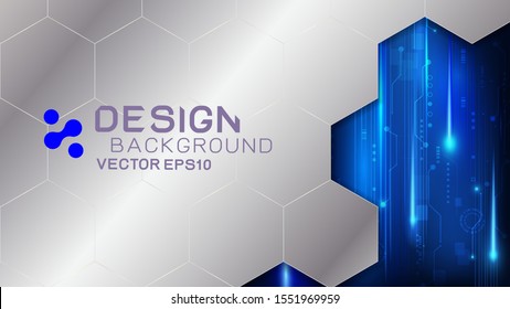 Vector design trendy and digital technology concept. Frame border dimension with light movement and metal texture and copy space. Abstract futuristic technology template.