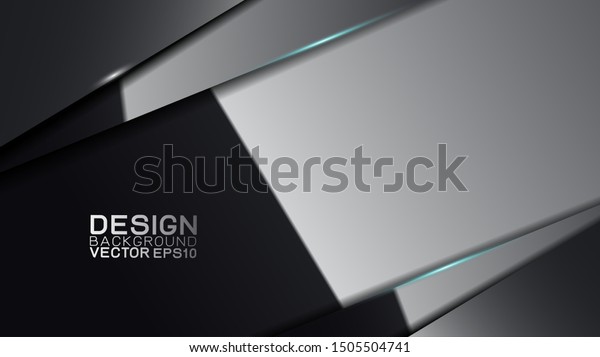 Vector design trendy and\
technology concept. Frame border dimension by shiny metallic and\
copy space on darkness background, Abstract futuristic technology\
template.