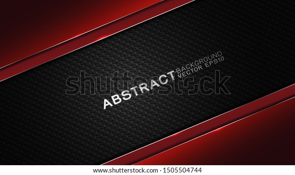 Vector design\
trendy and technology concept. Fame border dimension by carbon\
fiber texture shiny red and copy space on darkness background,\
Abstract technology\
template.